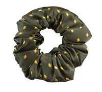 Equetech Diamond Showing Equestrian Hair Scrunchie - Forest Green/Gold Riding Competition Accessory
