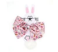 Equetech Easter Bunny Horse & Pony Tail Bow - Pink Floral Pattern with Plush Rabbit Design - Fun Equestrian Fancy Dress Accessory for Horses & Children' hair!