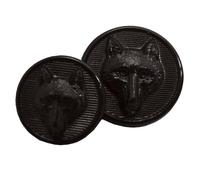 Equetech Fox Head Riding Jacket Buttons - Set of 8, Black - Spare Replacement Equestrian Coat Buttons