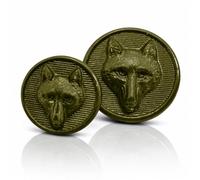 Equetech Fox Head Riding Jacket Buttons - Set of 8, Green - Spare Replacement Equestrian Coat Buttons