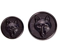 Equetech Fox Head Riding Jacket Buttons - Set of 8, Navy - Spare Replacement Equestrian Coat Buttons