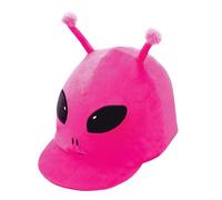 Equetech Hi-Vis Astro Alien Hat Silk Riding Helmet Cover - Hot Pink, One Size - High Visibility, Novelty Equestrian Helmet Silk for Horse Riding & Fancy Dress