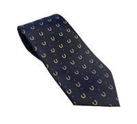 Equetech Junior Children’s Horseshoe Polka Dot Showing Equestrian Tie - Navy/Gold Riding Show Tie