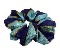 Equetech Junior Hair Scrunchie - PC Stripes - Grey Stripe - Size: One Size