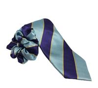 Equetech Junior PC stripe Navy/Purple/Gold Showing Riding Tie - Children’s Equestrian Show Tie