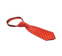 Equetech Junior Pre-Tied Polka Dot Show Zipper Tie - Red/Gold Equestrian Riding Tie