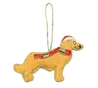 Equetech Luxury Beaded & Embroidered Golden Retriever Christmas Tree Decoration - Festive Dog Ornament for Pet & Equestrian Lovers