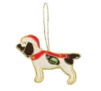 Equetech Luxury Velvet Beaded & Embroidered Springer Spaniel Christmas Tree Decoration - Festive Dog Ornament for Equestrian & Pet Lovers