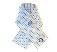 Equetech Official Pony Club Ready-Tied Riding Stock - White with Blue, Yellow & Purple Check, One Size - Equestrian Stock Tie for Competitions (Stock Pin Not Included)