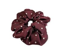 Equetech Polka Dot Hair Scrunchie - Colour Maroon/White
