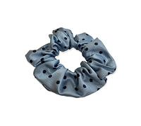 Equetech Polka Dot Hair Scrunchie - Matches Zipper Tie - Lt Blue/Navy