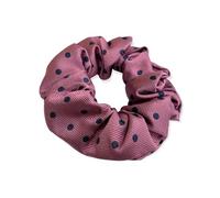 Equetech Polka Dot Hair Scrunchie - Rose/Navy Equestrian Riding Hair Accessory (Matches Ready-Tied Tie)