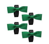Equetech Red Horse Bridle Warning Ribbons, Set of 4, Competition Bow Ribbons with Black Straps (Green)