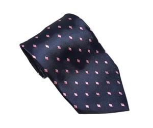 Equetech Unisex Diamond Showing Tie - Navy/Pink Equestrian Riding Show Tie