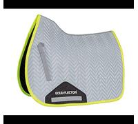 Equi-Flector Shires Horse/Pony Saddlepad Reflective Fabric Yellow Trim 17" - 18", Yellowlow