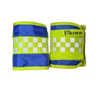 Equi Hi Viz Horse Leg Wraps, Reflective Checkerboard Design, High Visibility, Multiple Colours Available, one size (Royal Blue/Yellow)