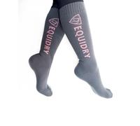 EQUIDRY Waterproof Socks | Charcoal/Pale Pink Grey S