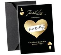 EQUIK PRODUCTS Voucher to Fill Yourself, Black Scratch Card for Labelling, Birthday Card with Scratch Sticker, Gift Ideas for Women, Men (Gold Black)