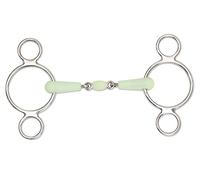 Shires Equikind Peanut Two Ring Gag - Pale Green - 5