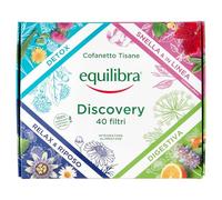 Equilibra Dietary Supplements Herbal Teas, Discovery Herbal Tea and Infusions, 100% Functional Ingredients, Selection of 4 Different Herbal Teas, 100% Recyclable Materials, Gift Box, 40 Filters