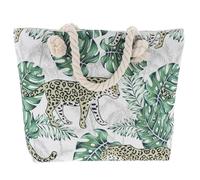 Equilibrium Animal Jungle Theme Leopard or Zebra Tote Bag - Blue, Green, Grey (Leopard Green)