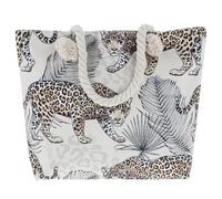 Equilibrium Animal Jungle Theme Leopard or Zebra Tote Bag - Blue, Green, Grey (Leopard Grey)