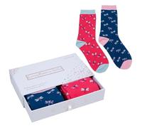 equilibrium Bamboo Socks Gift Box Ditsy Dragonfly - Luxury Soft Bamboo Womens Dragonfly Pattern Nature Inspired Gift Set Breathable Comfort