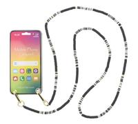 equilibrium Beaded Mobile Phone Lanyard Long Body Secure Strap - Aqua, Black or Multicoloured (Black)