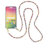 equilibrium Beaded Mobile Phone Lanyard Long Body Secure Strap - Aqua, Black or Multicoloured (Multicolour)