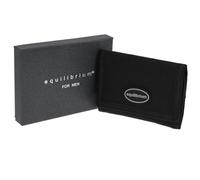 equilibrium Black Sport Wallet, Lightweight Fabric with Velcro Closure, ID Window, Multiple Compartments, 9 x 13.5 x 1 cm
