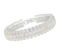 Equilibrium Bling Glam & Glitz Sparkle Silver Plated Bangle Bracelet