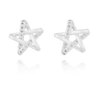 Equilibrium Celestial Sparkle Star Silver Plated Earrings