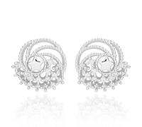 Equilibrium Celestial Star Swirl Silver Plated Sparkle Earrings