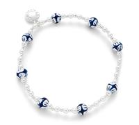 equilibrium Ceramic Collection Silver And Gold Plated Bracelets Artistic Patterned Beads Fashion Jewellery Gift Women (Aztec Silver Plated: H 0.5 cm × W 0.6 cm × D 0.6 cm)