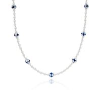 equilibrium Ceramic Collection Silver And Gold Plated Necklaces Artistic Patterned Beads Fashion Jewellery Gift for Women (Aztec Silver Plated: H 0.5 cm × W 0.6 cm × D 0.6 cm)