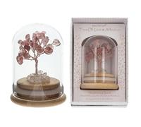 equilibrium Chakra Tree in Glass Dome Crystal Gemstone Bonsai Tree with Wooden Base Mixed 7 Chakras Rose Quartz Amethyst Citrine Aventurine Lapis Lazuli Strawberry Quartz (Strawberry Quartz)