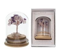 equilibrium Chakra Tree in Glass Dome Crystal Gemstone Bonsai Tree with Wooden Base Mixed 7 Chakras Rose Quartz Amethyst Citrine Aventurine Lapis Lazuli Strawberry Quartz (Amethyst Rose Quartz)