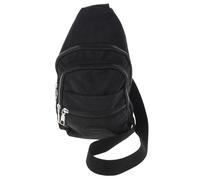 equilibrium Chic Modern Rucksack Casual Bag with Zip and Long Strap - Black or Pink Fuchisa (Black)