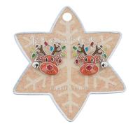 Equilibrium Christmas Moving Reindeer Earrings, Festive Holiday Jewellery with Colourful Enamel Detail