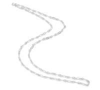 equilibrium Contemporary Long Knotted Necklace, Silver Plated Statement Chain Design, Minimalist Modern Jewellery, 1.9 x 0.5 x 0.1 cm