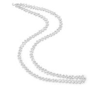 equilibrium Contemporary Long Shimmer Necklace, Silver Plated Textured Chain Design, Elegant Statement Jewellery, 0.9 x 0.9 x 0.4 cm