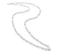equilibrium Contemporary Long Textured Silver Plated Necklace
