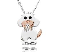 equilibrium Country Collection Man's Best Friend Dog Pendant Necklace, Silver and Rose Gold Plated, Two Tone