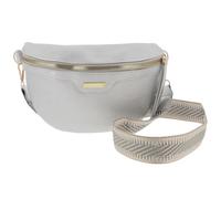 Equilibrium Cross Body Bum Bag With Zip and Patterned Strap Design - Grey, Silver or Brown Bronze with Gold Hardware (Silver)