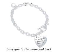 equilibrium Duo Style Silver Plated Bracelet - Love You to the Moon and Back