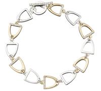 equilibrium Equestrian Two Tone Stirrup Bracelet Silver and Gold Plated Jewellery Gift (Height: 8 x Width: 19 x Depth: 0.6 in cm)