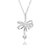 equilibrium Eternal Bow Necklace Collection - Glam, Hanging Heart, Baguette Bow, Elegant Drop, Move Crystal Heart, Sparkle Ball (Eternal Bow Glam)
