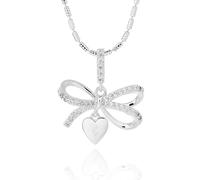 equilibrium Eternal Bow Necklace Collection - Glam, Hanging Heart, Baguette Bow, Elegant Drop, Move Crystal Heart, Sparkle Ball (Eternal Bow Hanging)