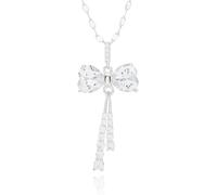 Equilibrium Eternal Bow Twirly Bow Silver Plated Necklace