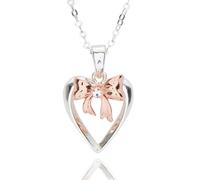equilibrium Eternal Bow Two Tone Silver and Rose Gold Plated Necklace